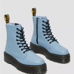 Dr. Martens JADON III Card Blue Pisa Leather Platform Boots NEW